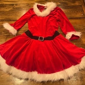red/white christmas dance costume
